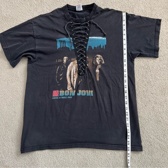 Vintage 2006 Bon Jovi Have a Nice Day Upcycled European Tour Tee Shirt in Black - Picture 10 of 10